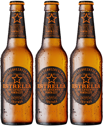 3 botellas de Punta Este - Cerveza Tostada de Estrella de Levante