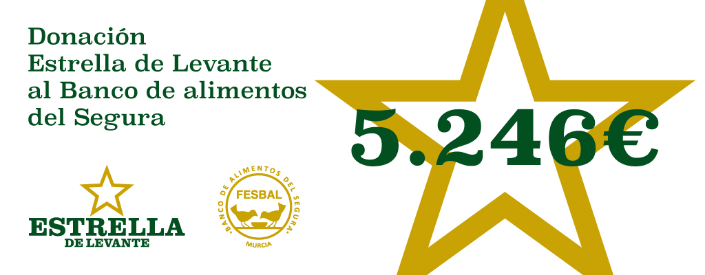  Estrella de Levante dona 5.246 euros de la Cerveza de Navidad del mercadillo de Murcia al Banco de Alimentos del Segura